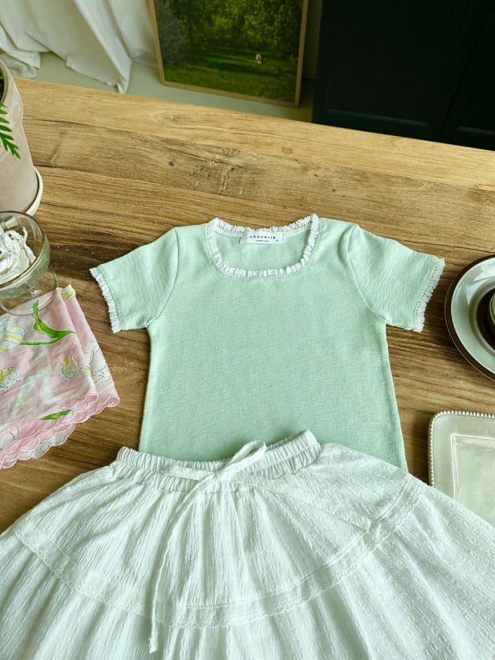 Chouette - Korean Children Fashion - #designkidswear - Totion Lace Rib Tee - 6