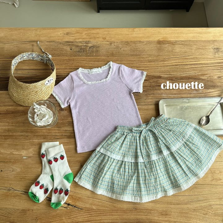 Chouette - Korean Children Fashion - #stylishchildhood - Totion Lace Rib Tee - 3