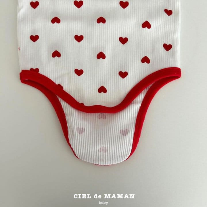 Ciel De Maman - Korean Baby Fashion - #babyoninstagram - Heart Short Sleeve Body Suit - 5