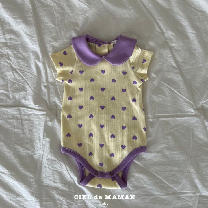 Ciel De Maman - Korean Baby Fashion - #onlinebabyboutique - Heart Short Sleeve Body Suit - 3