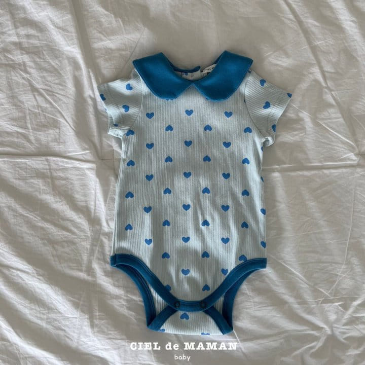 Ciel De Maman - Korean Baby Fashion - #onlinebabyboutique - Heart Short Sleeve Body Suit - 4