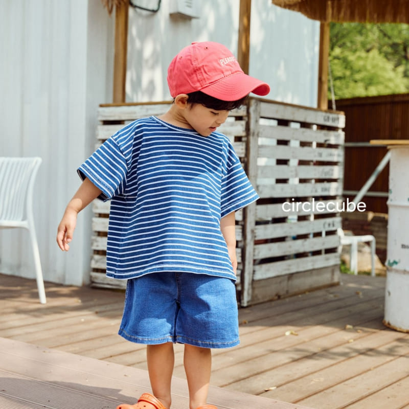 Circle Cube - Korean Children Fashion - #designkidswear - Indigo ST Tee