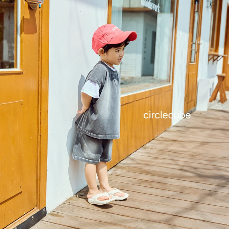 Circle Cube - Korean Children Fashion - #discoveringself - Indigo Sleeveless Tee