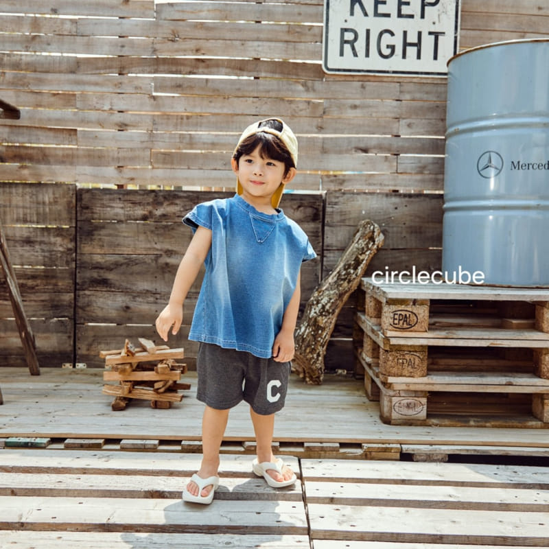 Circle Cube - Korean Children Fashion - #fashionkids - Indigo Sleeveless Tee - 2