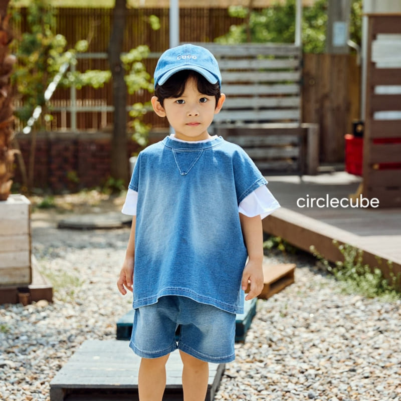 Circle Cube - Korean Children Fashion - #magicofchildhood - Indigo Sleeveless Tee - 8