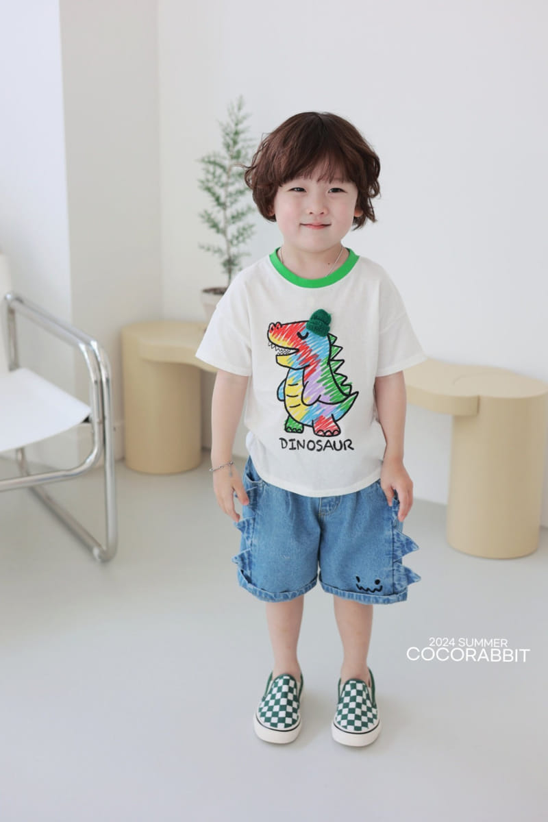 Coco Rabbit - Korean Children Fashion - #kidzfashiontrend - Crayon Dinosaur Tee  - 4