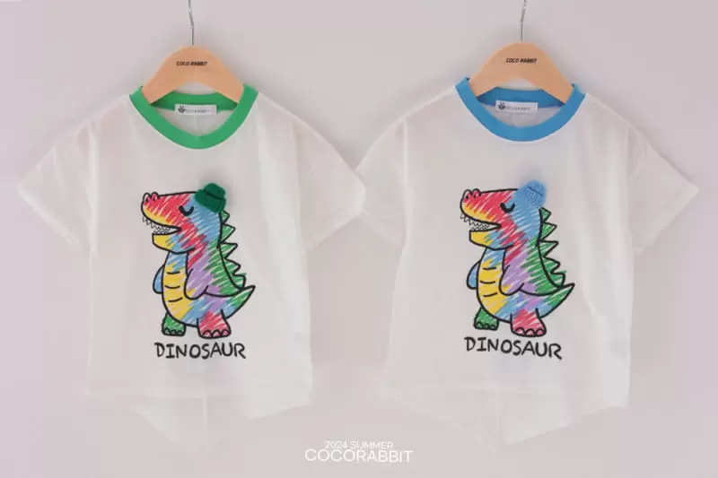 Coco Rabbit - Korean Children Fashion - #childofig - Crayon Dinosaur Tee  - 10