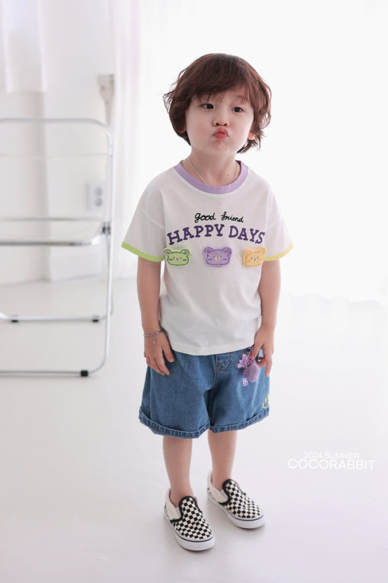 Coco Rabbit - Korean Children Fashion - #childofig - Smile Denim Shorts - 8