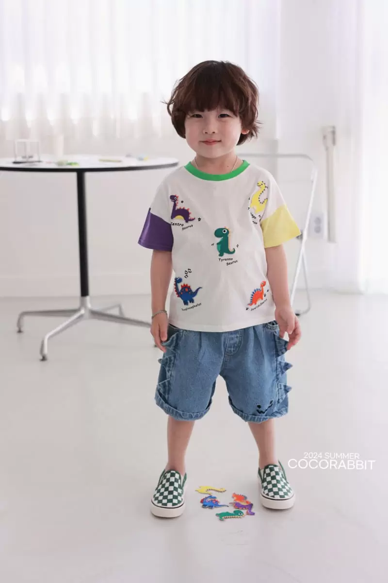 Coco Rabbit - Korean Children Fashion - #prettylittlegirls - Dino Embroidery Tee - 4