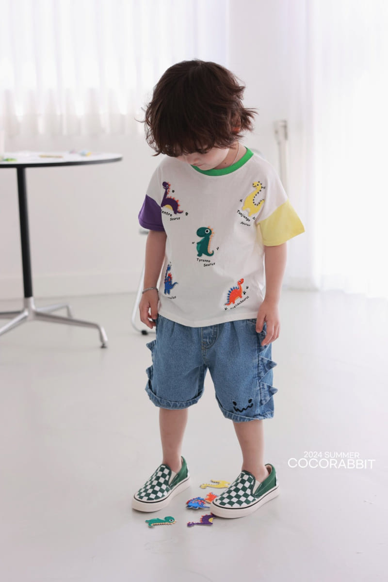 Coco Rabbit - Korean Children Fashion - #childofig - Dino Embroidery Tee - 5