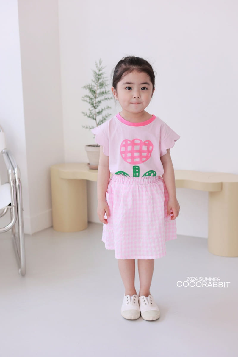 Coco Rabbit - Korean Children Fashion - #childrensboutique - Check Tulip Tee - 7