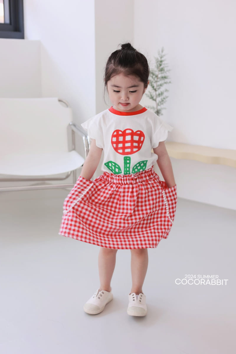 Coco Rabbit - Korean Children Fashion - #designkidswear - Check Tulip Tee - 8