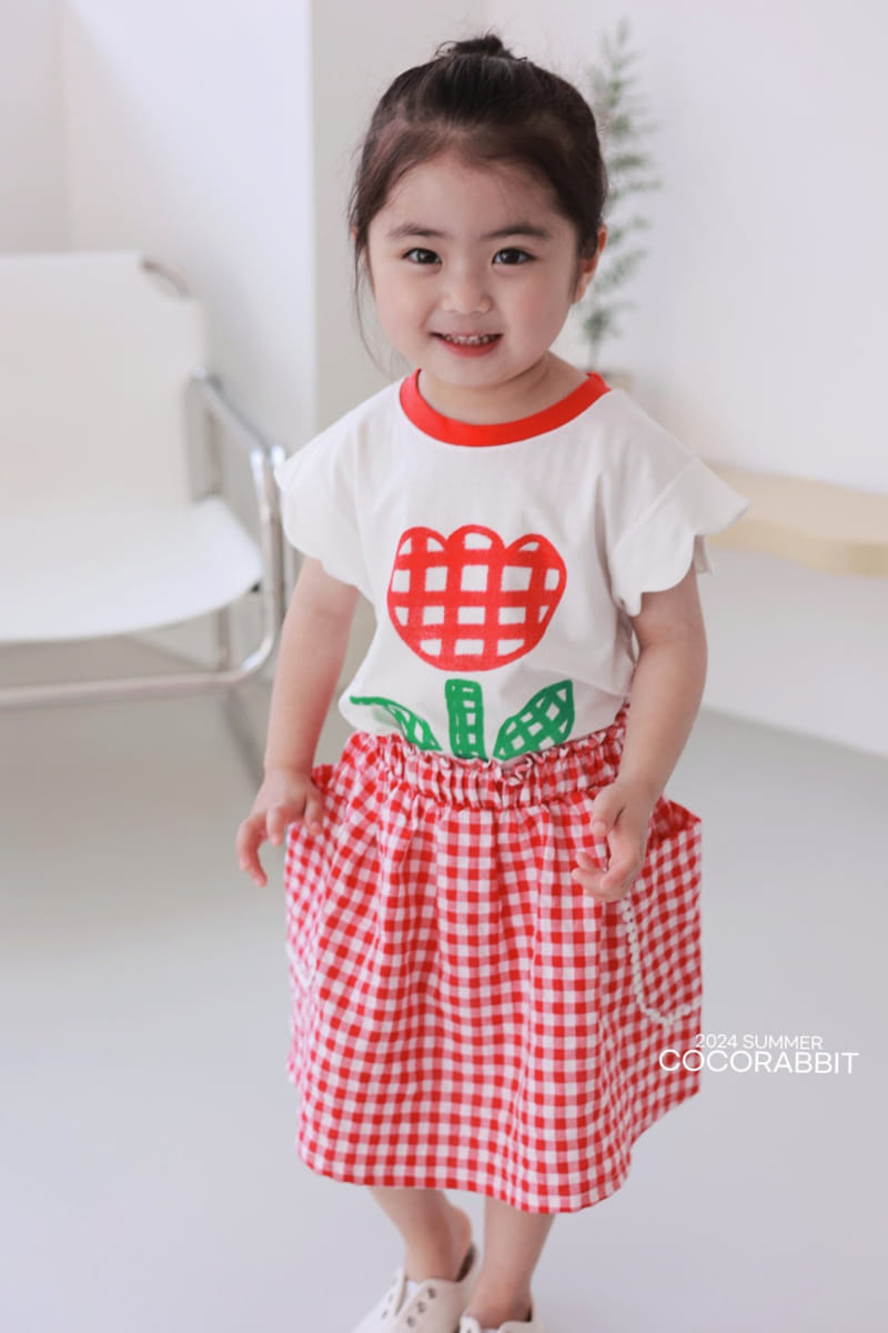 Coco Rabbit - Korean Children Fashion - #discoveringself - Check Tulip Tee - 9