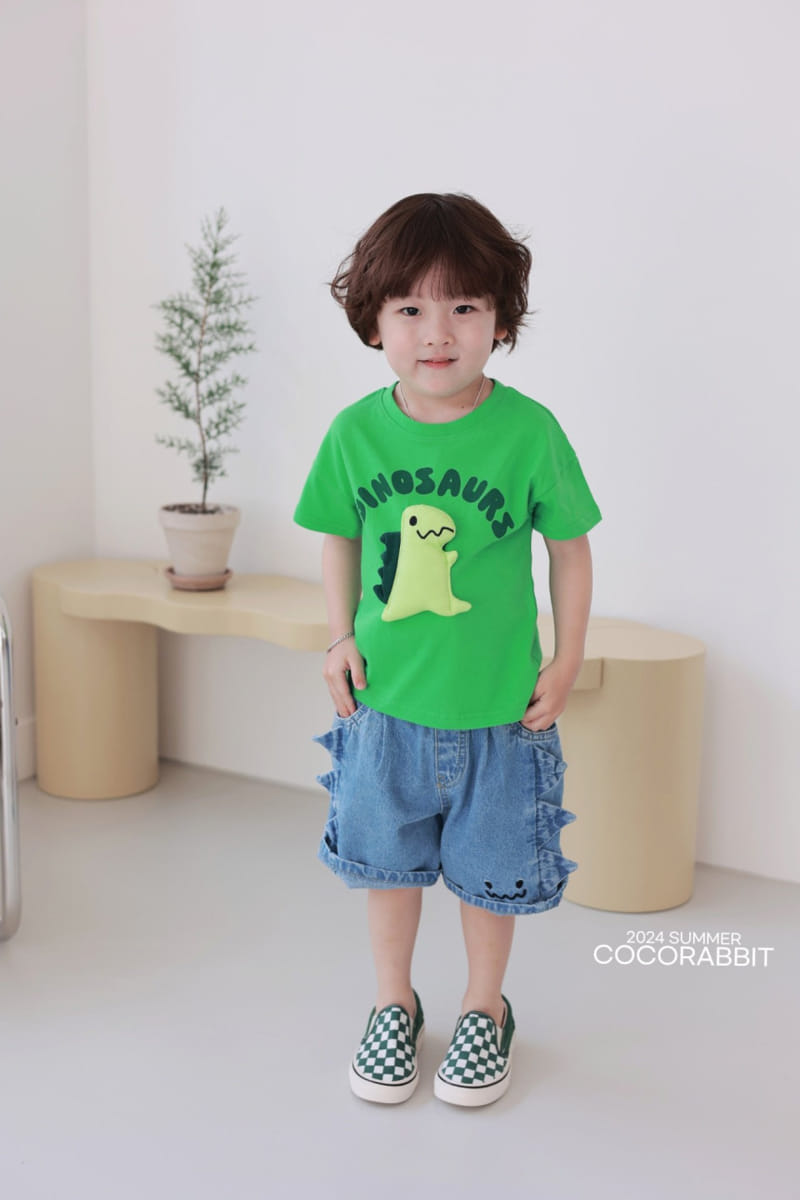 Coco Rabbit - Korean Children Fashion - #discoveringself - Denim Dinosaur Pants - 3