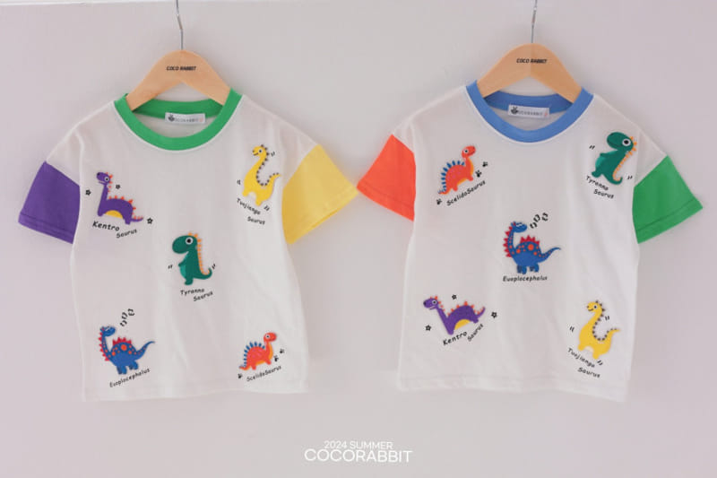 Coco Rabbit - Korean Children Fashion - #fashionkids - Dino Embroidery Tee - 9