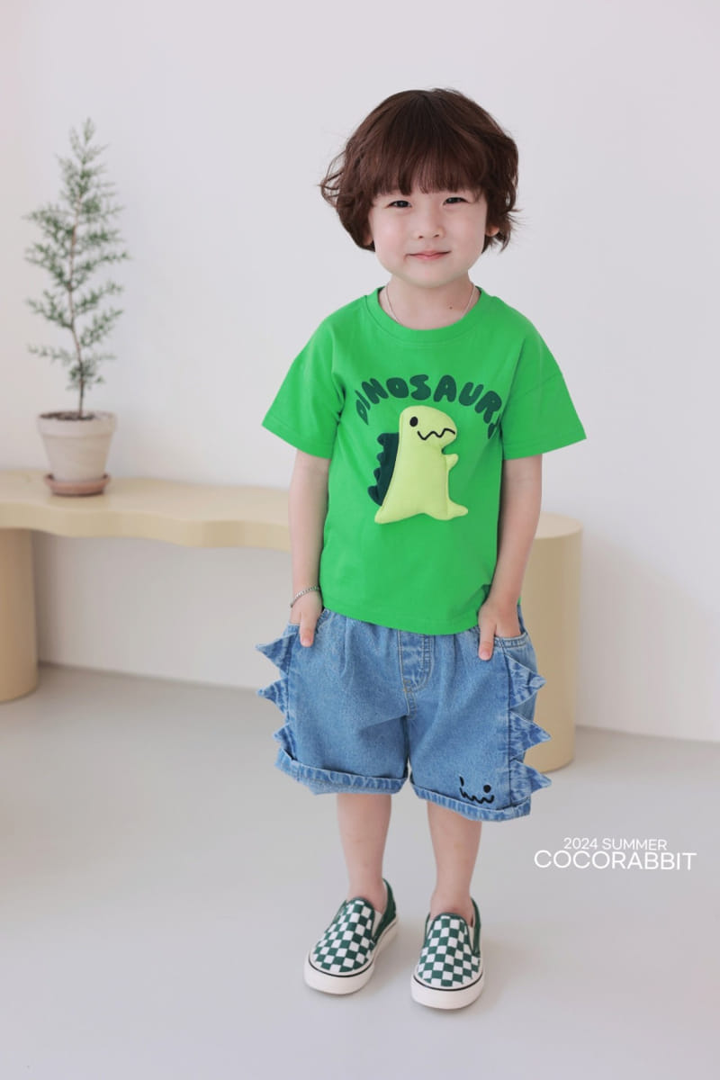 Coco Rabbit - Korean Children Fashion - #discoveringself - Denim Dinosaur Pants - 4