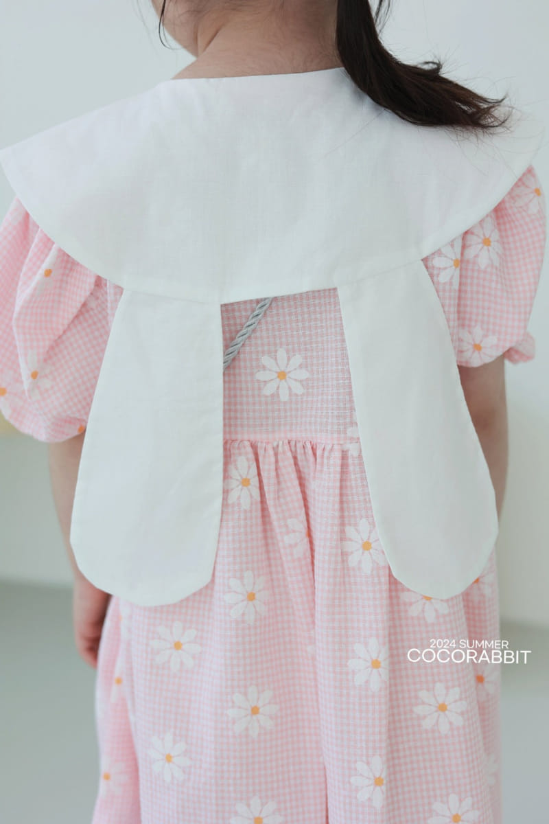 Coco Rabbit - Korean Children Fashion - #kidsshorts - Flower Check One-Piece - 4
