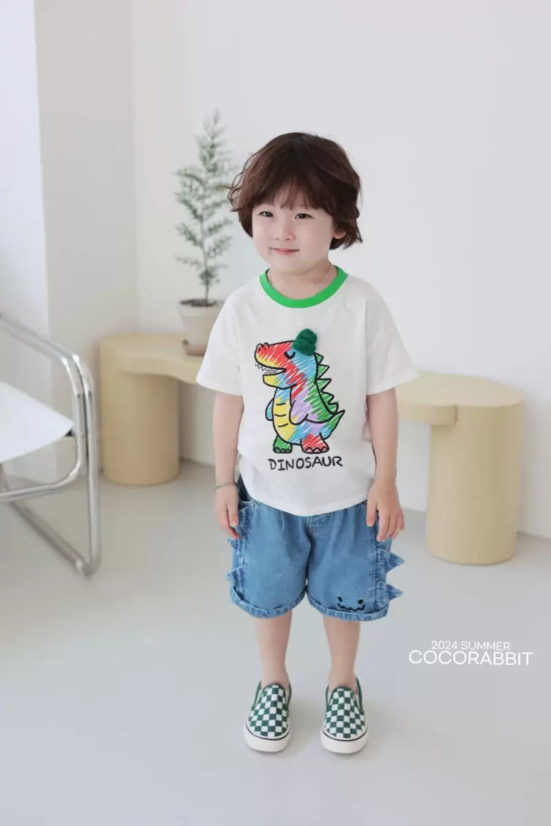 Coco Rabbit - Korean Children Fashion - #kidzfashiontrend - Crayon Dinosaur Tee  - 3