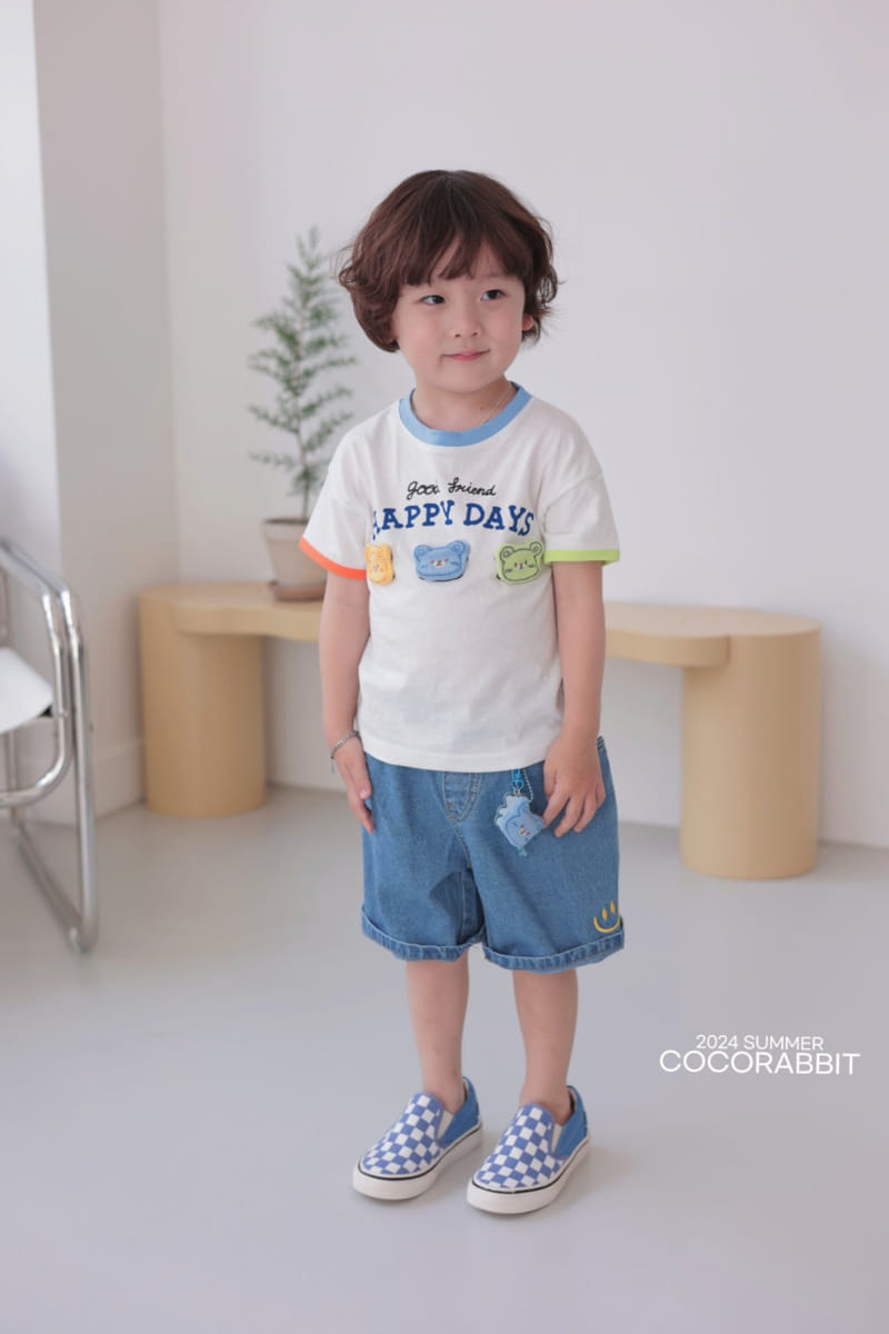 Coco Rabbit - Korean Children Fashion - #prettylittlegirls - Smile Denim Shorts - 7