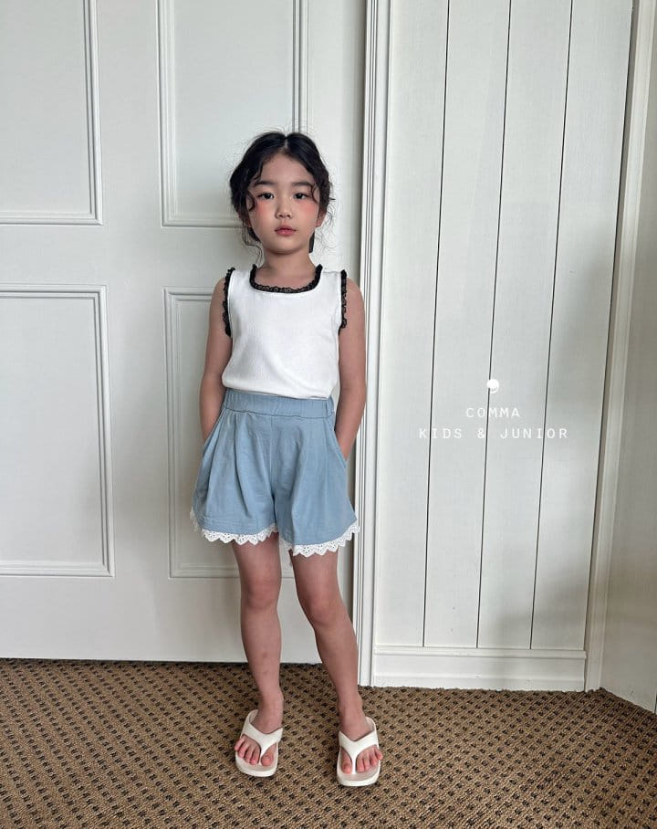 Comma - Korean Children Fashion - #childrensboutique - Lace Sleeveless Tee - 6