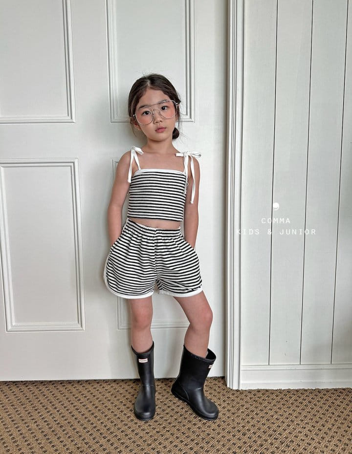 Comma - Korean Children Fashion - #designkidswear - Top String Sleeveless Top Bottom Set