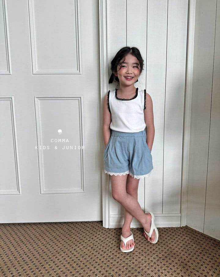 Comma - Korean Children Fashion - #discoveringself - Lace Sleeveless Tee - 8