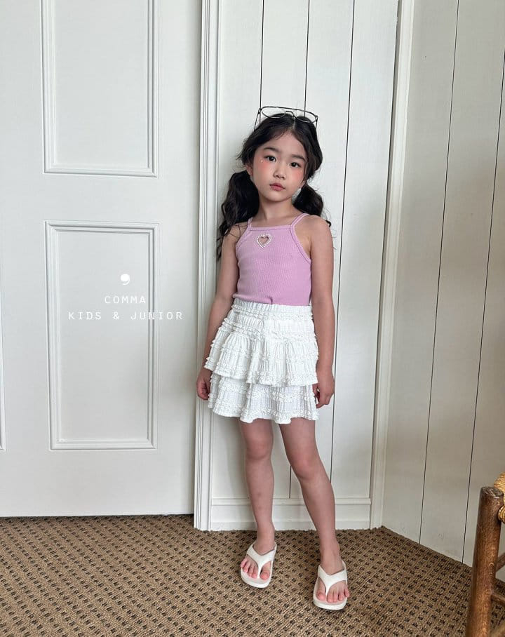 Comma - Korean Children Fashion - #kidsstore - Pearl Heart Sleeveless Tee - 4