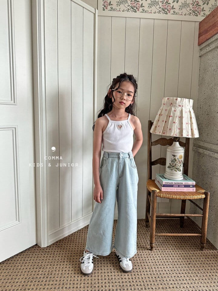 Comma - Korean Children Fashion - #magicofchildhood - Pearl Heart Sleeveless Tee - 7