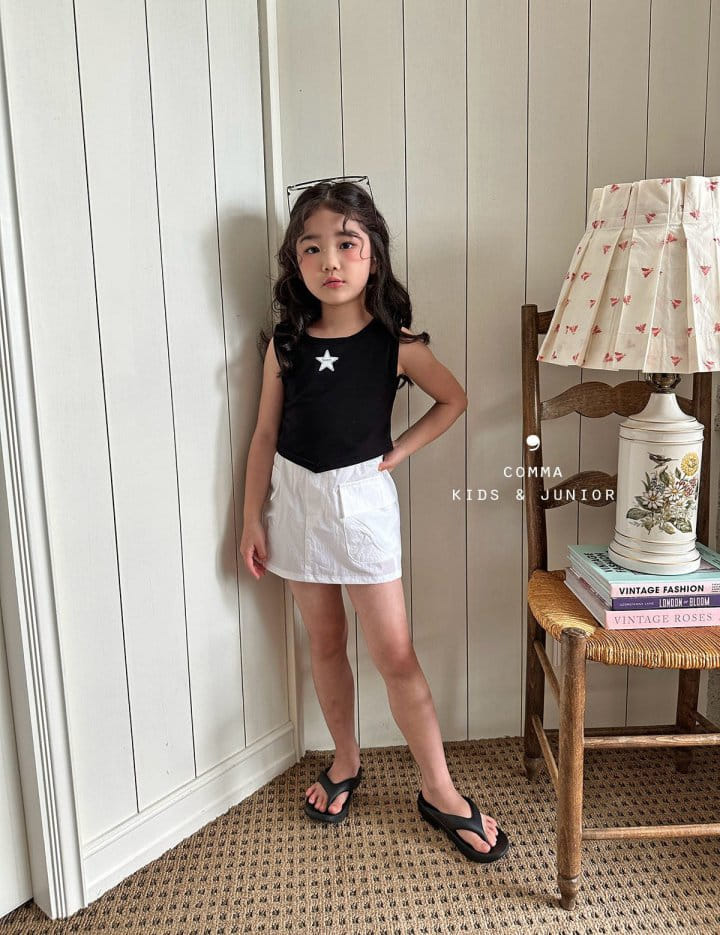 Comma - Korean Children Fashion - #minifashionista - Star Crop Sleeveless Tee - 6