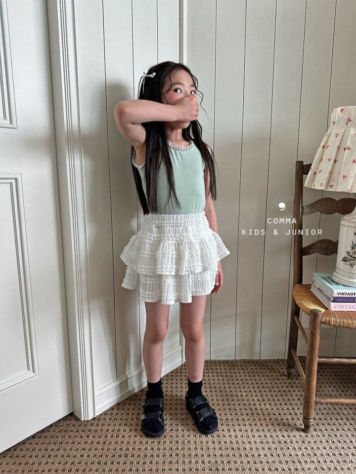 Comma - Korean Children Fashion - #prettylittlegirls - Lace Sleeveless Tee