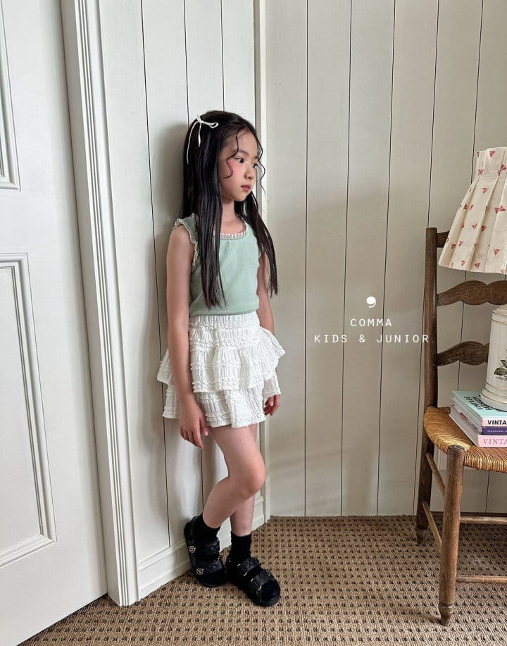 Comma - Korean Children Fashion - #todddlerfashion - Lace Sleeveless Tee - 2