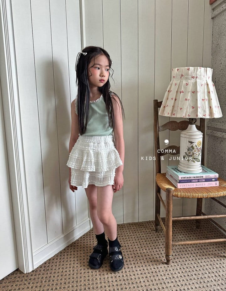 Comma - Korean Children Fashion - #toddlerclothing - Lace Sleeveless Tee - 3