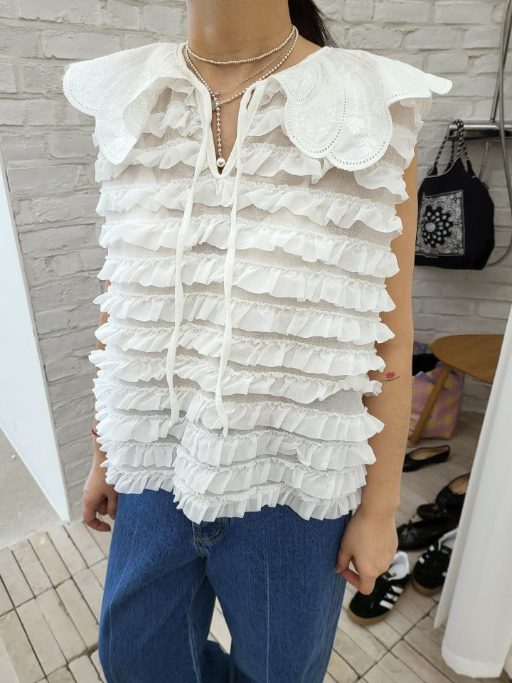 Corner0123 - Korean Women Fashion - #pursuepretty - Collar Kan Kan Blouse - 3