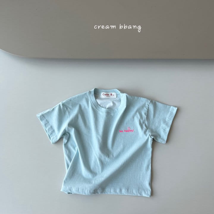 Cream Bbang - Korean Children Fashion - #discoveringself - Happy Embroidery Short Sleeve Tee - 6