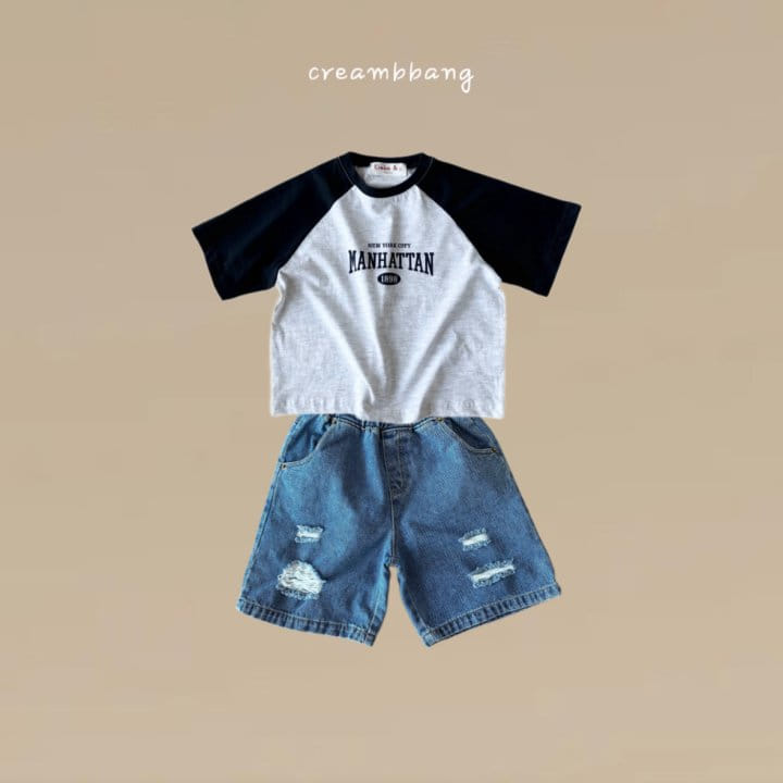 Cream Bbang - Korean Children Fashion - #kidsshorts - Twins Vintage Denim Shorts - 6