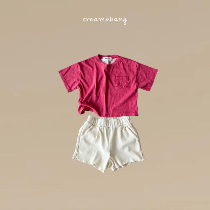 Cream Bbang - Korean Children Fashion - #kidsstore - Pigment Crop Tee - 6