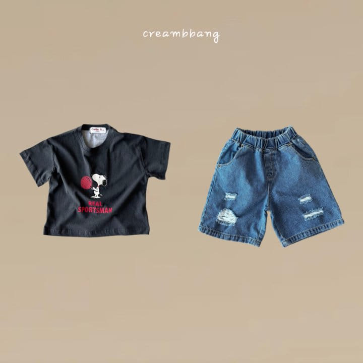 Cream Bbang - Korean Children Fashion - #kidsstore - Twins Vintage Denim Shorts - 7