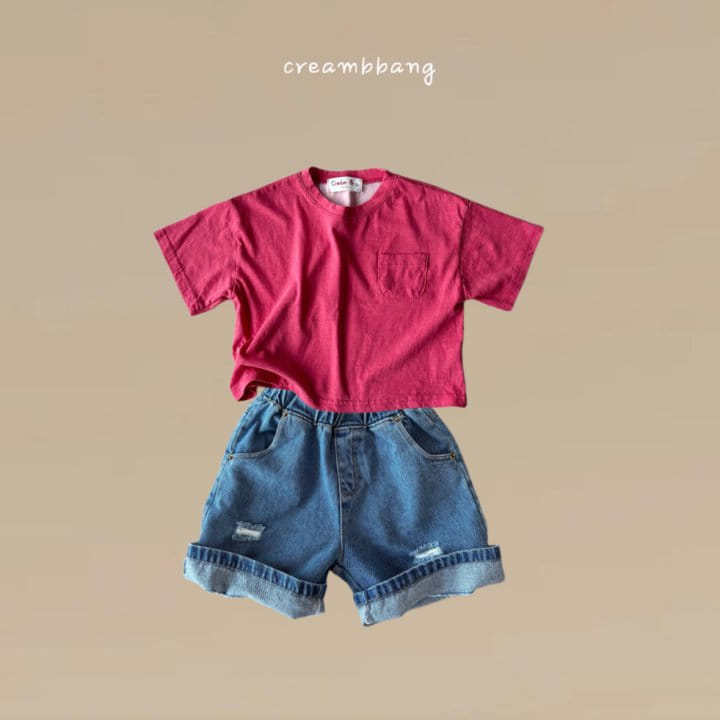 Cream Bbang - Korean Children Fashion - #littlefashionista - Twins Vintage Denim Shorts - 10