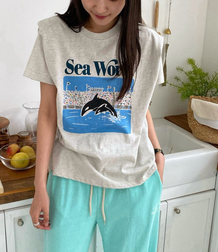 Diana - Korean Women Fashion - #romanticstyle - Sea World Tee - 3