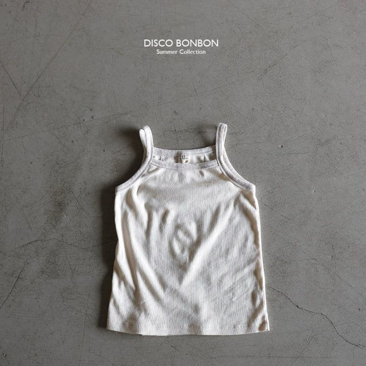 Disco Bonbon - Korean Children Fashion - #childofig - Cream Rib Span Sleeveless Tee - 3