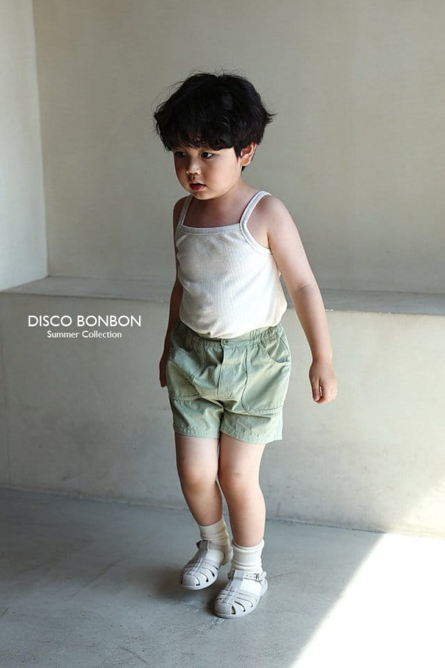 Disco Bonbon - Korean Children Fashion - #childofig - Cream Rib Span Sleeveless Tee - 4