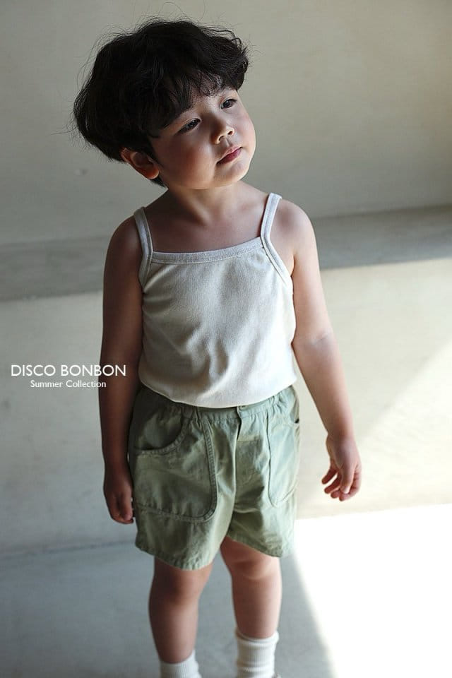 Disco Bonbon - Korean Children Fashion - #designkidswear - Cream Rib Span Sleeveless Tee - 5