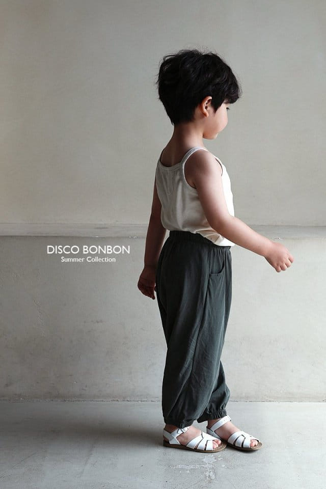 Disco Bonbon - Korean Children Fashion - #fashionkids - Cream Rib Span Sleeveless Tee - 7