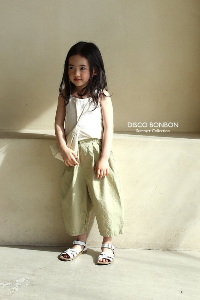 Disco Bonbon - Korean Children Fashion - #kidsshorts - Cream Rib Span Sleeveless Tee - 8