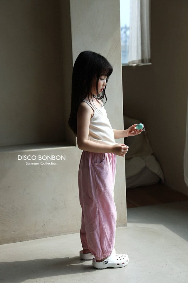 Disco Bonbon - Korean Children Fashion - #kidzfashiontrend - Cream Rib Span Sleeveless Tee - 10