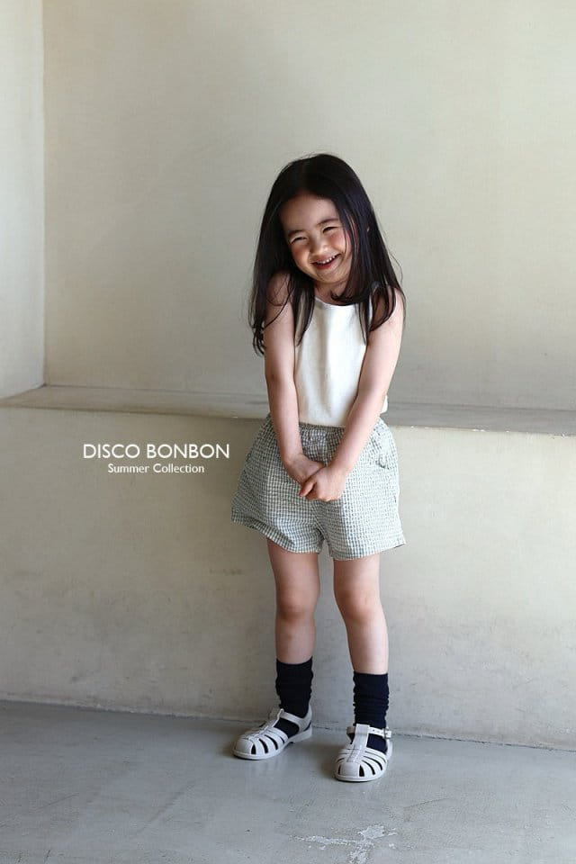 Disco Bonbon - Korean Children Fashion - #toddlerclothing - Cream Rib Span Sleeveless Tee