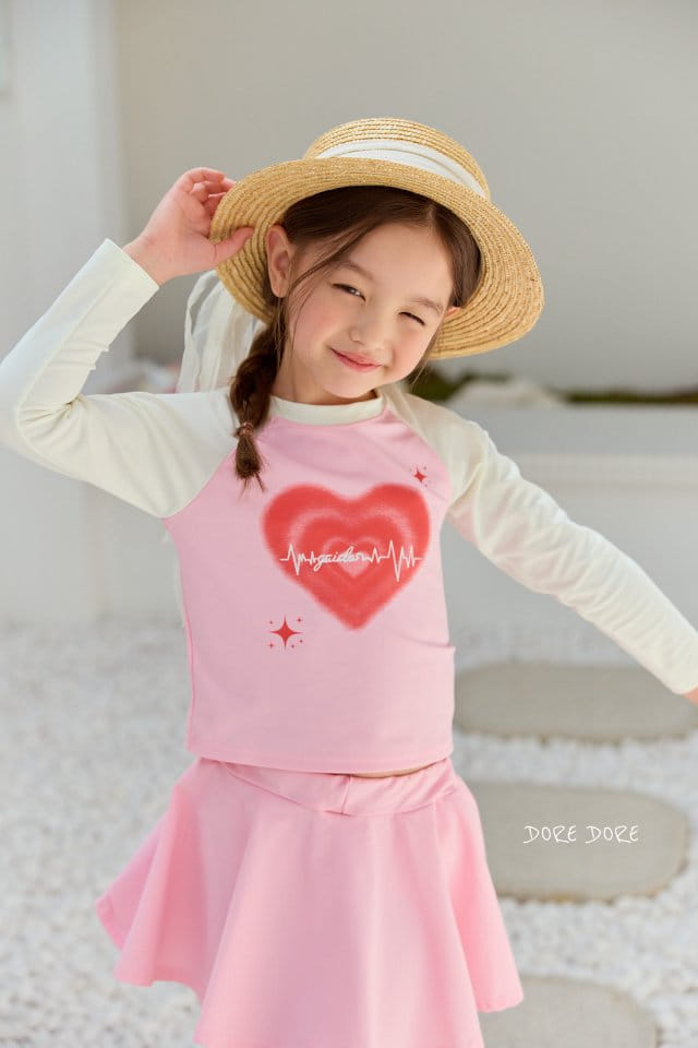 Dore Dore - Korean Children Fashion - #Kfashion4kids - Heart Raglan Rash Guard - 10