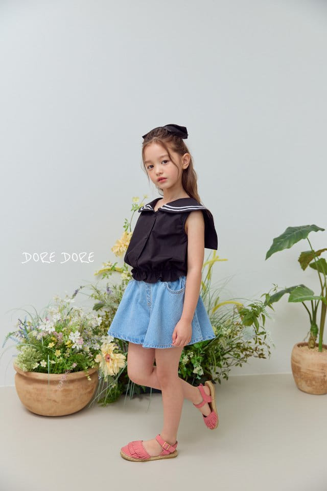 Dore Dore - Korean Children Fashion - #Kfashion4kids - Marine Sleeveless Crop Blouse - 3