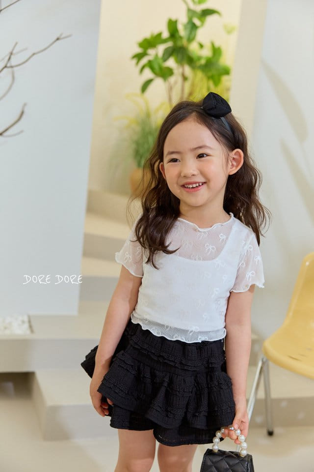 Dore Dore - Korean Children Fashion - #Kfashion4kids - See Through Ribbon Tee