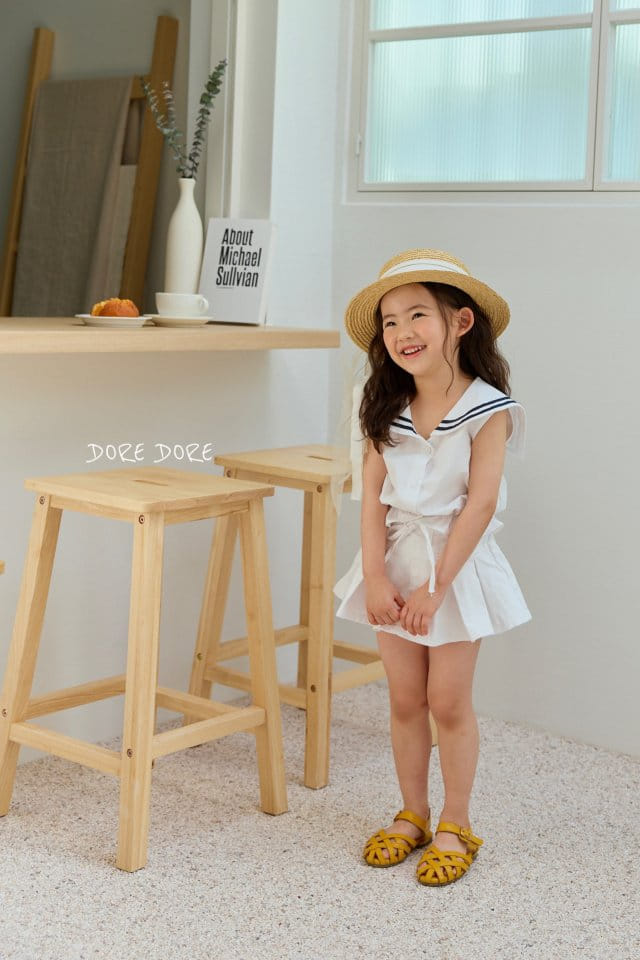 Dore Dore - Korean Children Fashion - #childrensboutique - Marine Sleeveless Crop Blouse - 10